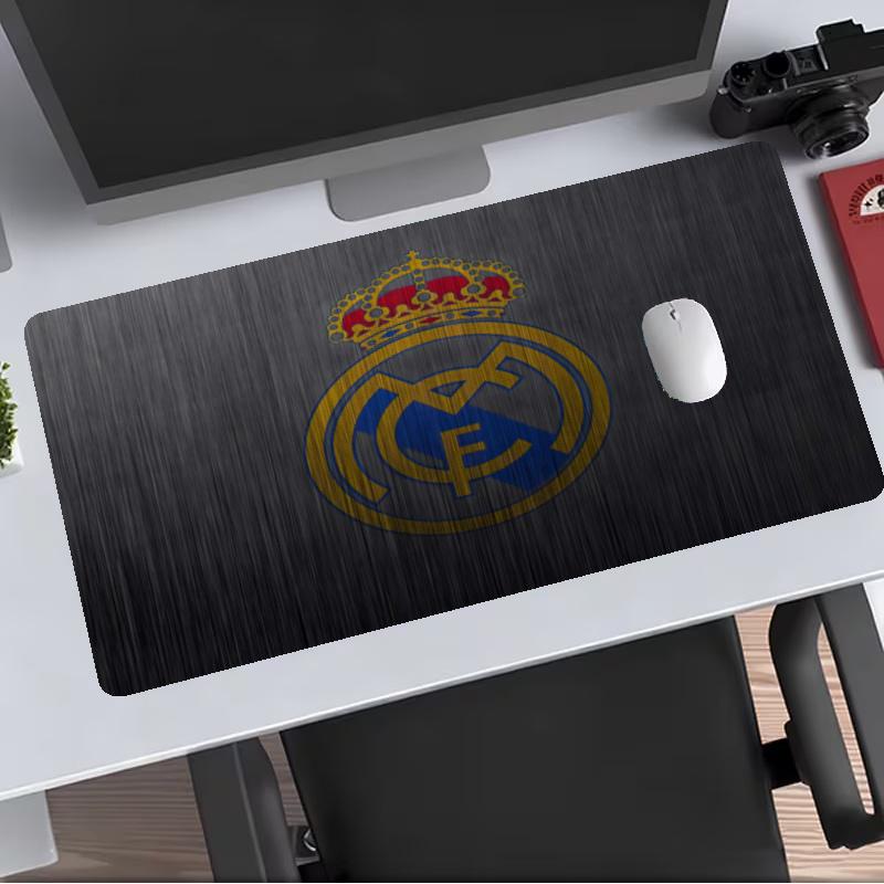 Real Madrid CF Extended Gaming Mouse Pad with Stitched Edges NonSlip Rubber Base Waterproof Desk Mat for Computer Laptop Office Gaming
