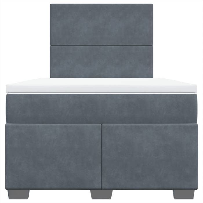 Maison Exclusive - Sommier à lattes de lit et matelas Gris foncé 120x200cm Velours