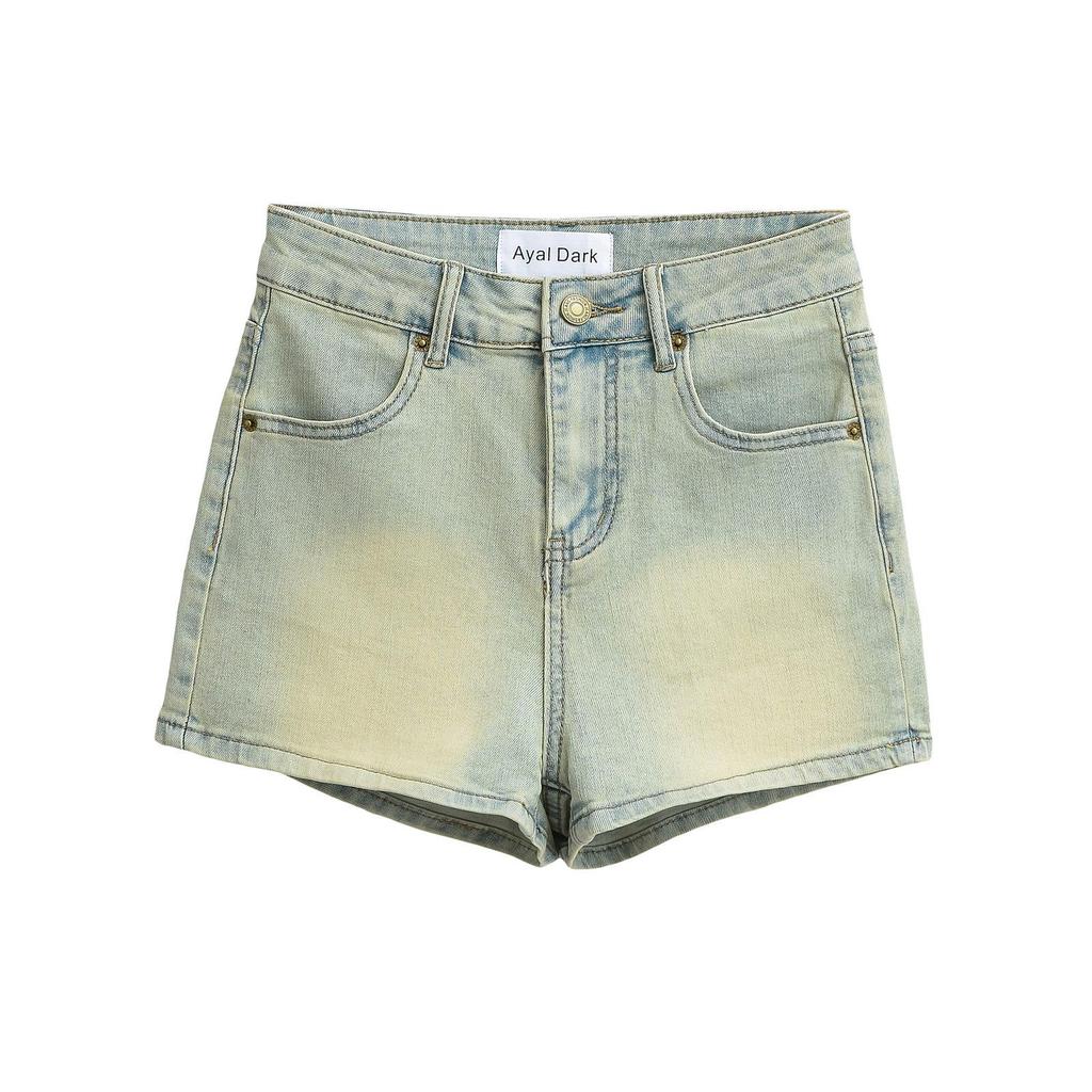 Women's High-Waisted Elastic A-Line American Retro Denim Shorts - Spring & Autumn