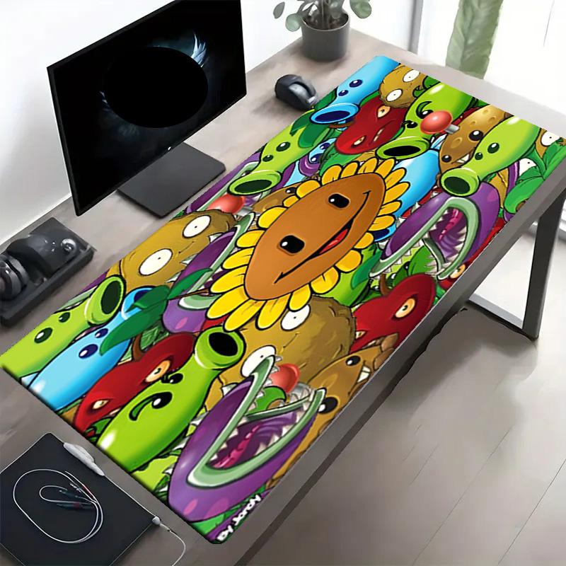 Pflanzen vs. Zombies Print Mauspads, Anti-Rutsch Schreibtisch-Tastaturmatte, für PC Laptop Gaming Arbeiten Tägliche Nutzung, Coole Festival Überraschungsgeschenk