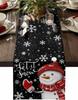 Christmas Snowman Snowflake Linen Table Runners Party Decor Winter Xmas Kitchen Dining Table Runner Christmas Decorations