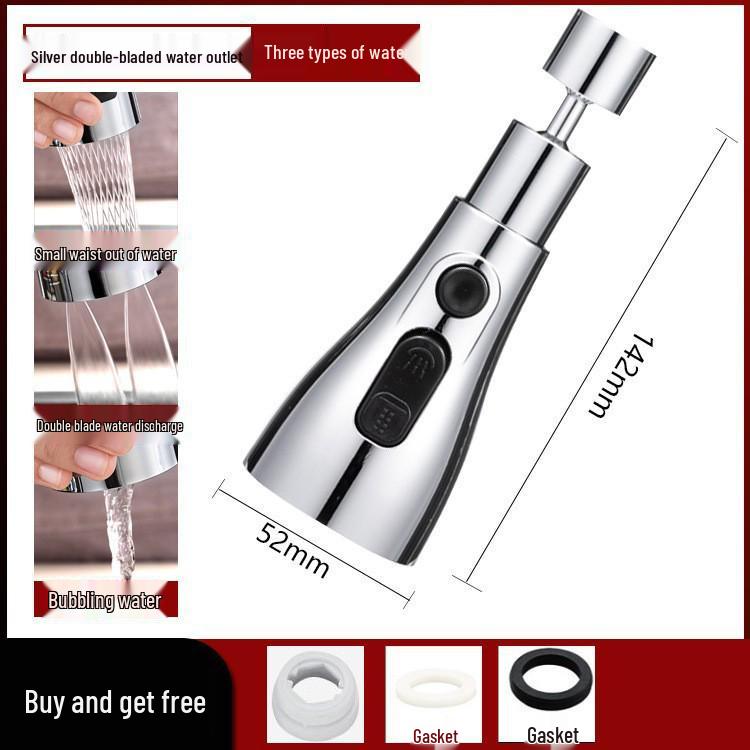 Universal Swivel Kitchen Faucet Extender - Anti-Splash Vegetable Sink Shower Head