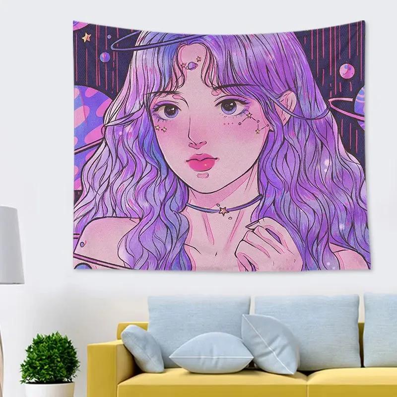 Cute and Energetic Beauty Hanging Cloth Home Wall Decoration Tapestry Office Living Room Tapestry