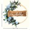 Wood Bead Flower Wreath Greenery for Front Door Decorative Remembrance Gift Hanging Ornament