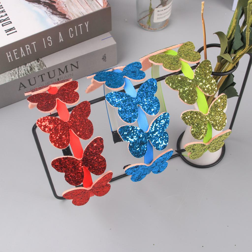 1PC Butterfly Headbands for Girls Cute Glitter Butterfly Hairbands Children Kids Hair Accessories
