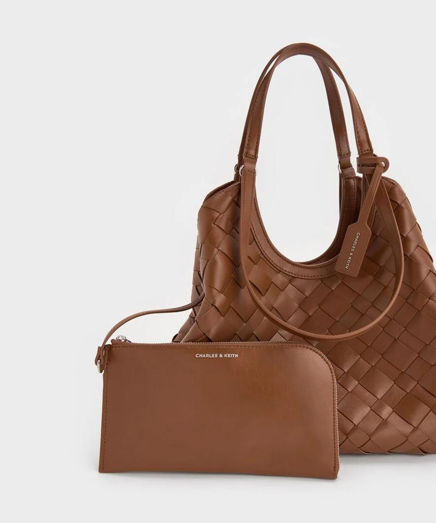 Charles & Keith Yvette Woven Tote Bag 3 Colors Ck2-30701583