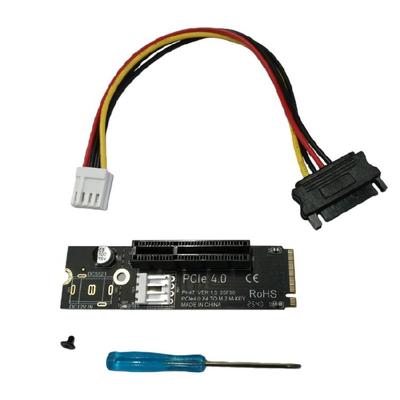 M.2 To PCIE 4X Power Card Transfer Adapter PCIE Transition Card Hard Drive Converter for Computer Accessories