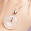 S925 Sterling Silver Jade Crystal Pendant with Safety Buckle - New Style, Free Shipping