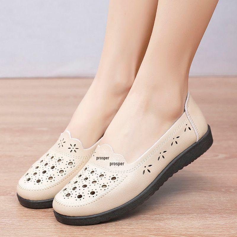 Dámská pohodlná obuv z měkké kůže, která neklouže