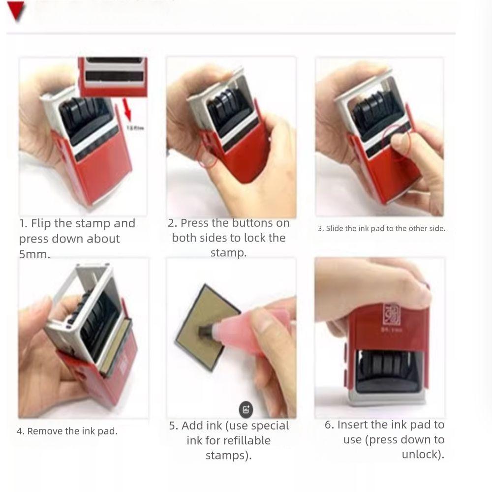 Automatic Ink Return Self-Inking Stamps English Version Date Wheel Stamp Date Stamps  Scrapbooking