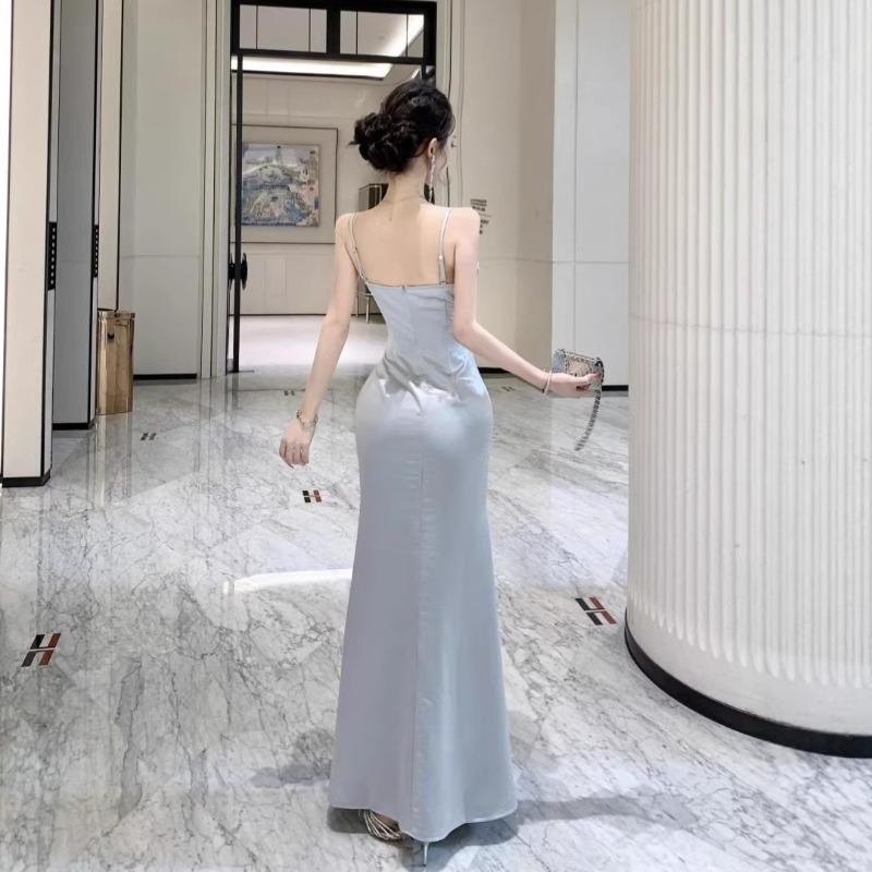 Abito Sospensorio con Cuciture in Pizzo Abito Estivo Nuovo Temperamento Francese Abito di Raso Abbigliamento Donna
