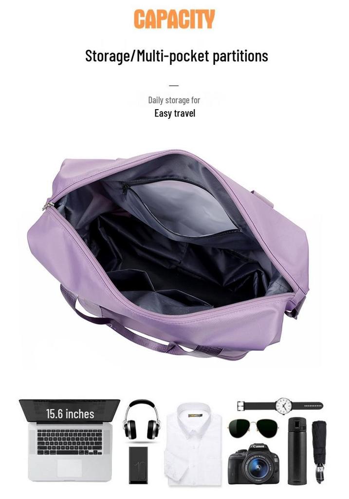 Expandable Wet/Dry Separation Luggage Bag with Universal Wheels - Large Capacity & Splash-Proof for Business Trips & Fitness Travel