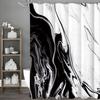 Abstract Black Marble Creative Design Art Modern Geometric Shower Curtain, Bathroom Decorative Shower Curtain, Waterproof Shower