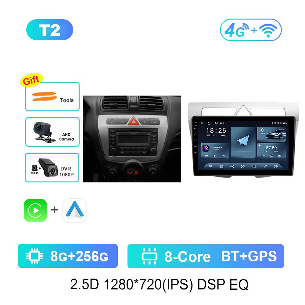 Video Multimedia Player Android Auto 4G Carplay WiFi 9 '' for Kia Morning Picanto 2007 - 2011 WiFi QLED IPS Screen 4G Bluetooth