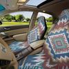 2pcs, Vibrant Geometric Tribal Stripes Design Car Seat Covers, Universal Fit For Front Seats Of Cars, SUVs, Sedans, Trucks, Soft