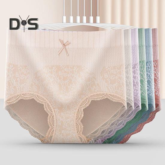 Damen-Höschen aus Spitze, hohe Taille, Blumendruck, Bauchkontrolle, postpartale Schleifendekor, weich, antiseptisch, dehnbar, atmungsaktiv, nahtlos