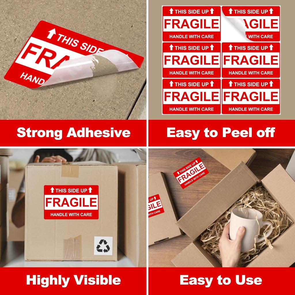 210 Pcs Fragile Stickers, 3x5 Inch Fragile Labels for Shipping, Strong Adhesive Handle with Care Stickers for Shipping