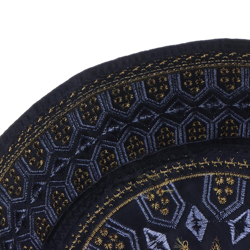 Muslim Prayer Kufi Cap With Exquisite Gold Embroidery And Soft Breathable Fabric Perfect For Eid Daily Prayer Religious