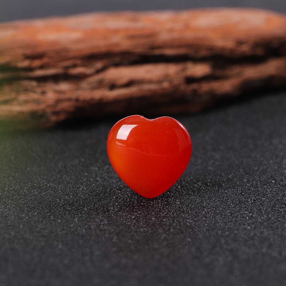 8x20mm Natural Stone Peach Heart Pendant - Crystal, Jade, Agate Gem for DIY Jewelry