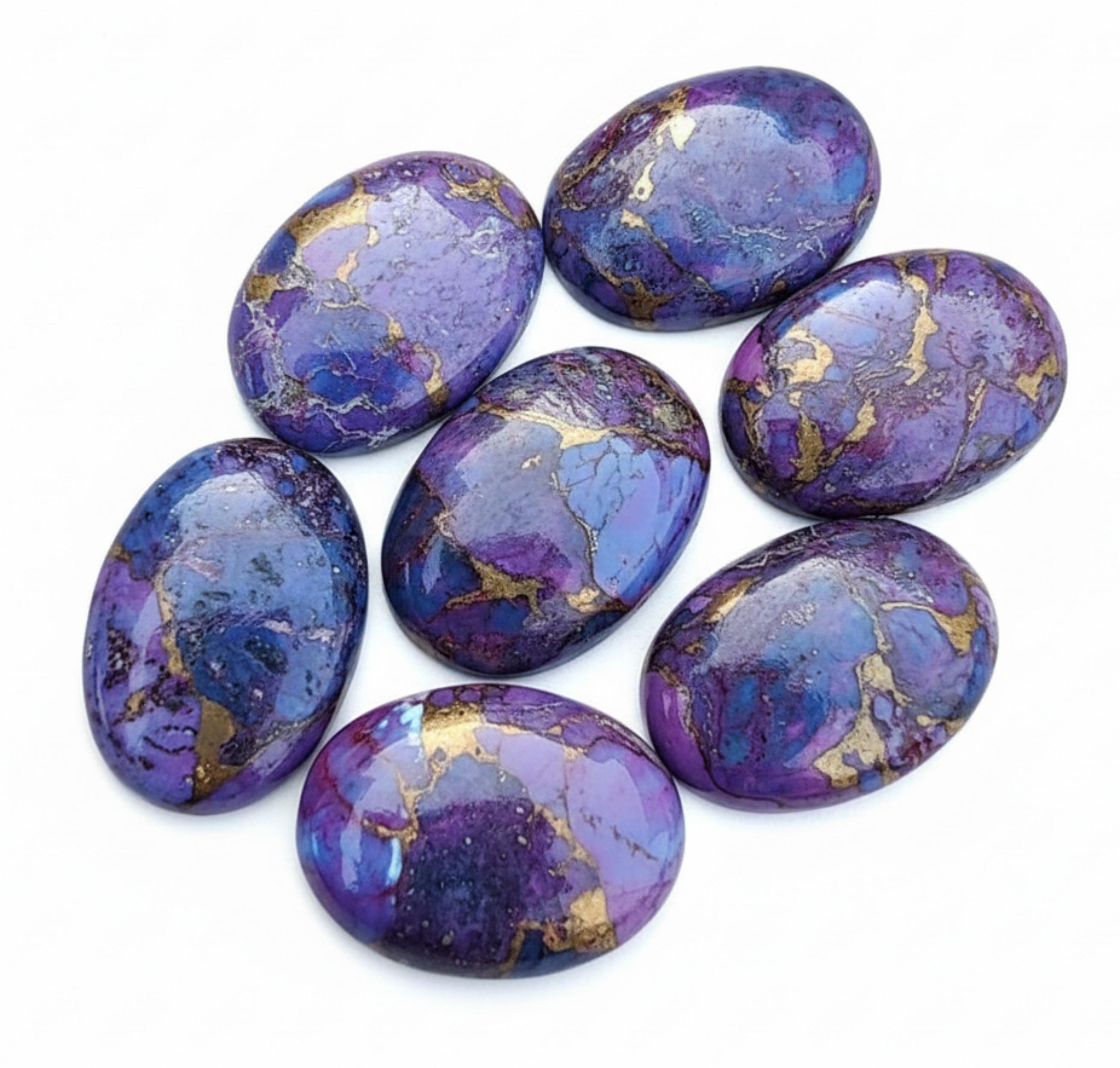 

Камені фіолетової мідної бірюзи - Овальні кабошони з плоским дном для виготовлення ювелірних виробів 5x7mm синій