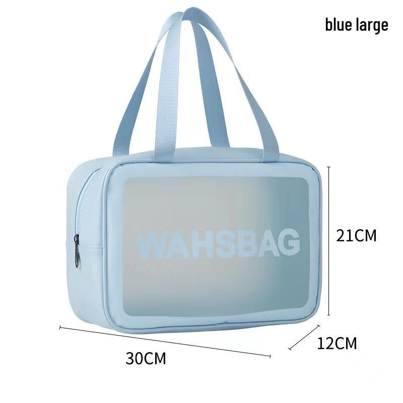 Frosted PU Large Capacity Transparent Travel Makeup and Toiletry Bag