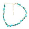 Summer Natural Gravel Collarbone Chain Necklace, Handmade Beaded Gravel Necklace Short Url N133