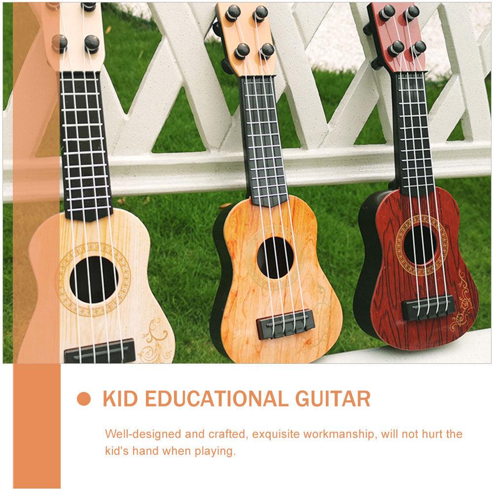 2 Stück Simulations-Ukulele Kleine Gitarre Kinder Musikinstrument Früherziehung Schöne Gitarre für Kinder Familienzusammenkunftsgeschenke