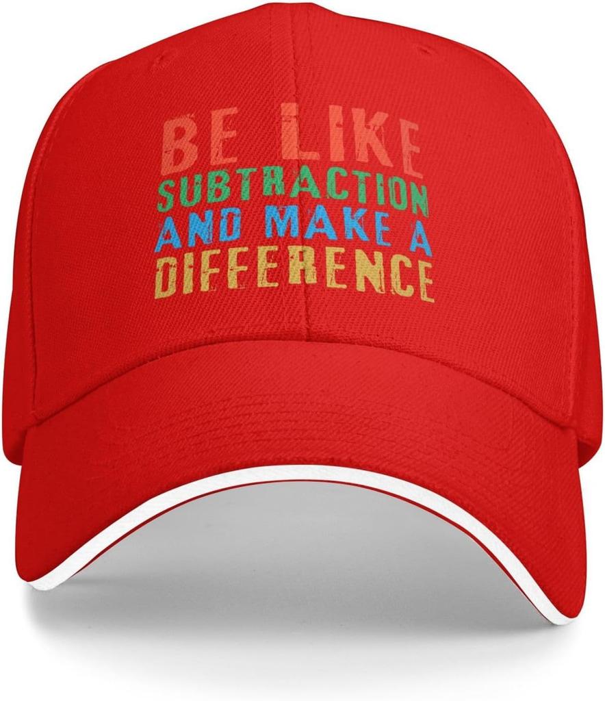 Be Like Subtraction Make A Difference Funny Baseball Cap Polyester Outdoor Adjustable Snapback