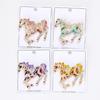Rhinestones Embellishments Horse Brooch Enamel Animal Lapel Accessory With Crystal Details For Everyday Wear