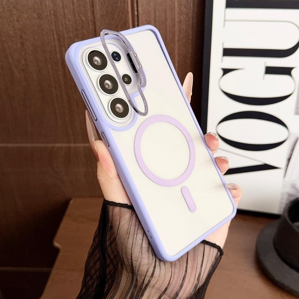 For Magsafe Camera Fold Stand Holder Bracket Phone Case For Samsung S26 S25 Ultra Plus A56 A36 A06 Stand Magnetic Cover