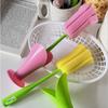 Cute Tulip Cup Brush Reusable Removable Cup Cleaning Tool Long Handle Portable Cup Washing Sponge Bottle