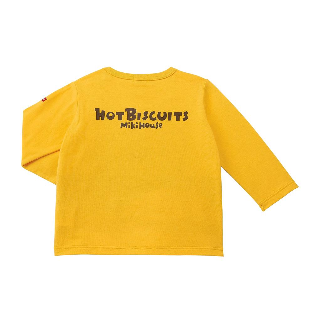 Miki House Hot Biscuits Long Sleeve Boys and T-Shirt, Girls, Yellow, 120cm, 73-5202-492