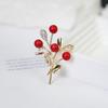 Chinese Red Lucky Tree Brooch: Wedding Celebration Corsage & Clothing Accessory