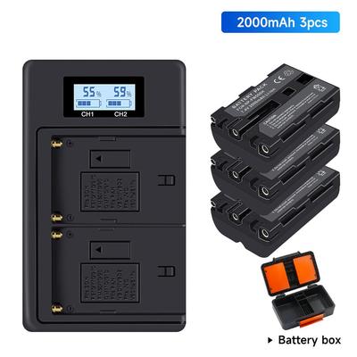 PALO Batteria per fotocamera NP-FM500H + contenitore batteria per Sony A57 A58 A65 A77 A99 A450 A550 A560 A580 A58 A99 A200 A300 Batteria L50