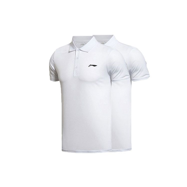Li Ning Logo Polo Shirt Unisex Polo Shirts White APLS141-2