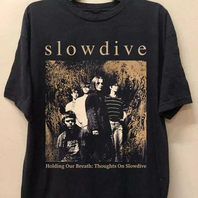 Slowdive Band Musik Songtexte Schwarzes T-Shirt Baumwolle Unisex S-4XL BL1298