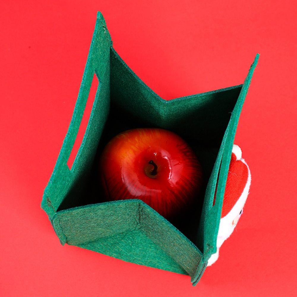 2PCS Red Green New Year Gift Bag Felt Cloth Christmas Apple Bag Christmas Gift Bag Christmas Season