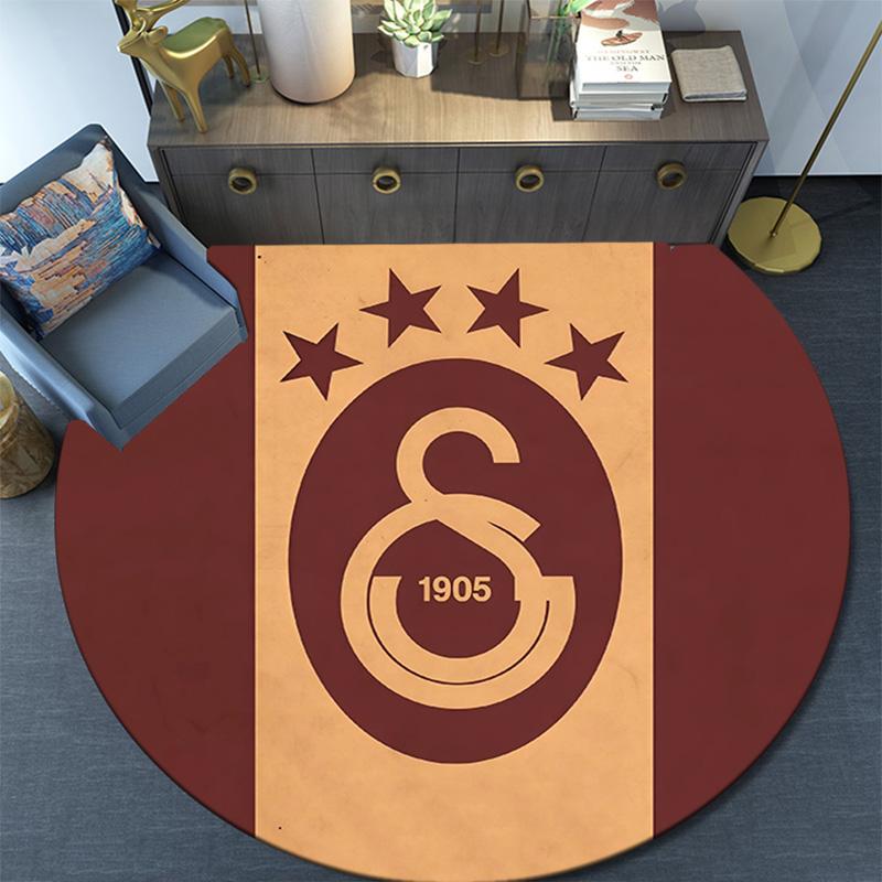 Galatasaray2 Round Area Rug,Carpet Rug for Living Room Bedroom Sofa Playroom Decor,Non-slip Floor Mat