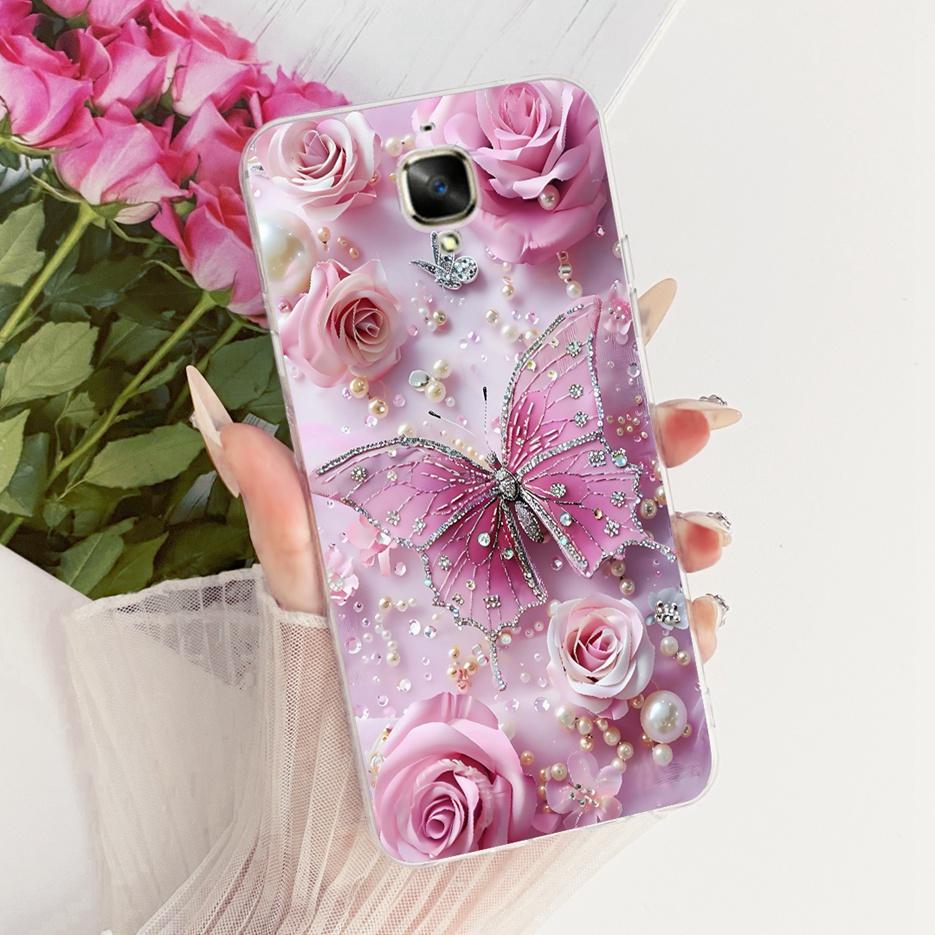 For Oneplus 3 Case A3000 Luxury Butterfly Tree Painted Cover 5.5'' Soft Silicone Phone Case For One plus 3 1+3 Oneplus3 4G Shell