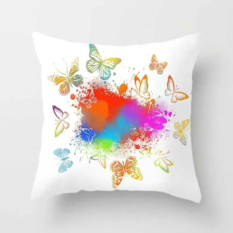 Office Living Room Home Pillowcase Watercolor Butterfly Pattern Pillowcase Car Ornaments