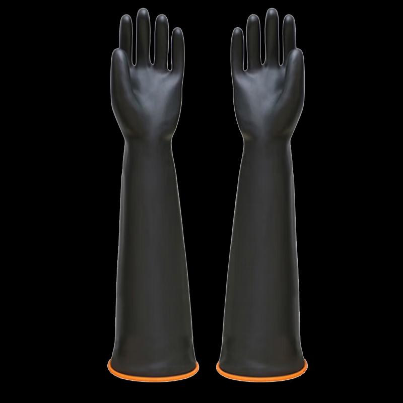 QINGXI 55cm Extended Latex Chemical Resistant Gloves