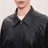 LESS 2024 Autumn Stand Collar Faux Leather Jacket