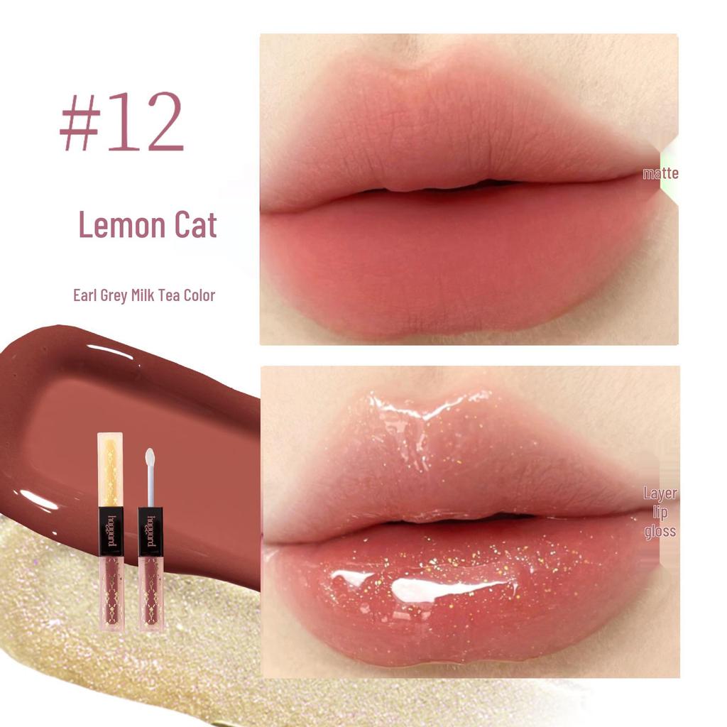 Haggard Black Ash Dual-Ended Lip Glaze & Matte Lipstick Combo - Versatile Nude Lip Gloss & Matte Finish