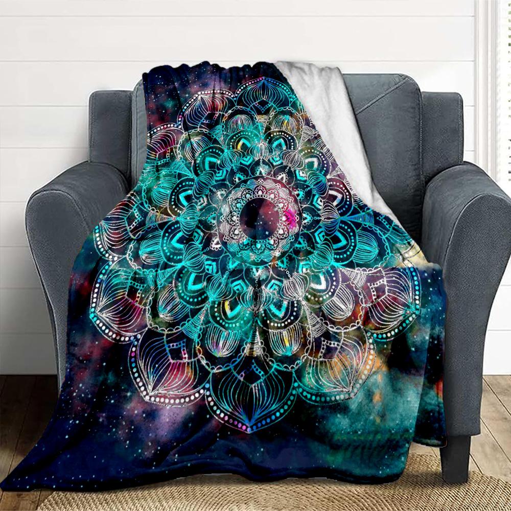 Cosmic Mandala Flannel Blanket Throw Blanket Soft Warm Sofa Bed Camping Car Home Decor Unique Christmas Gift C9301238