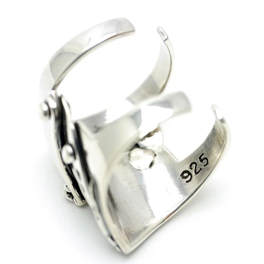 Silver One si Medieval Armor Ring for 925 Sterling Silver with One Size Fits Sizes Men, Garnet, All, 15-23