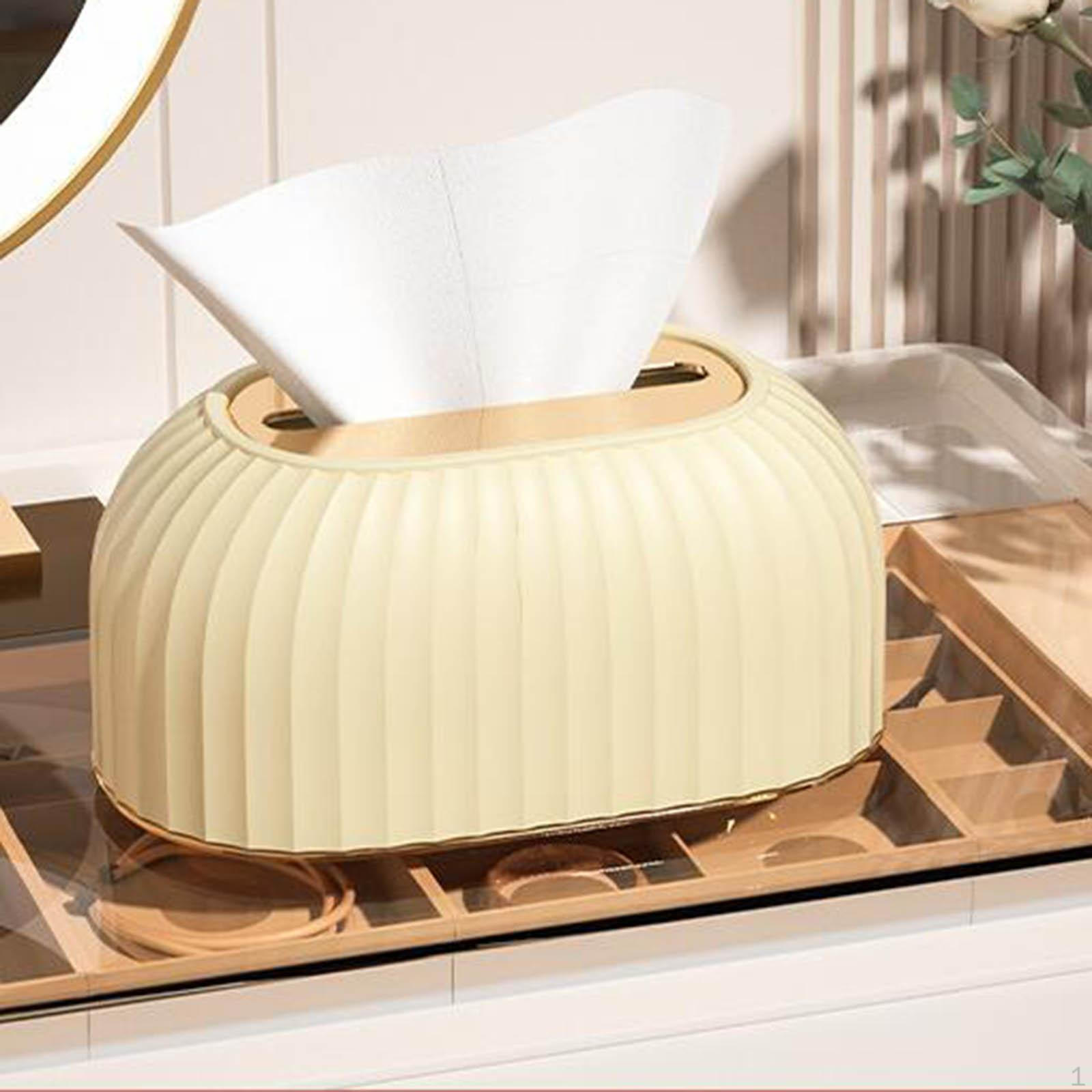 Automatic Lifting Facial Tissue Box Storage Organizer Napkin Dispenser Case for Car Office Yellow