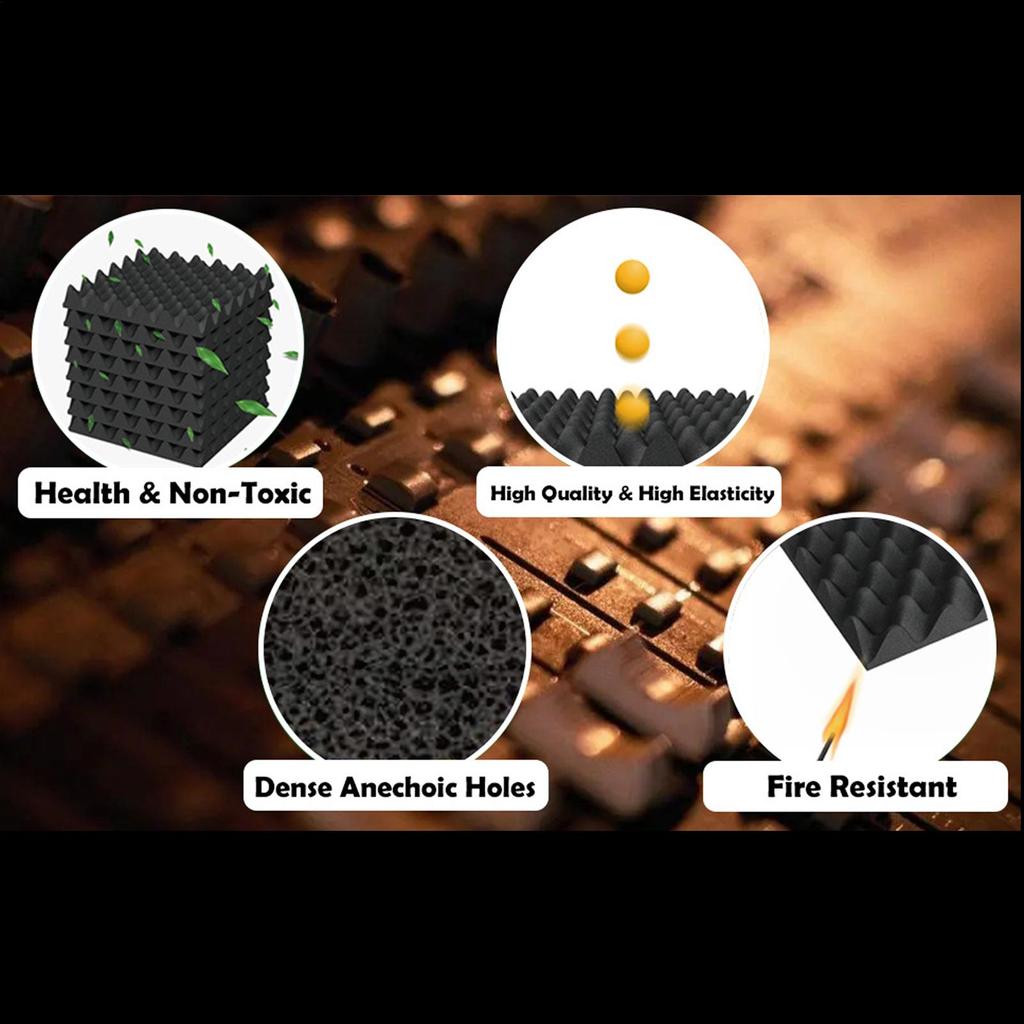 Schallpaneele Akustikwandpaneele Schallabsorbierend Hochdicht Schallschützender Schaumstoff Geräuschunterdrückung Keil Selbstklebende Polsterung Für