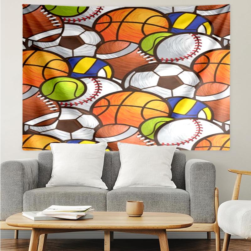 Basketball Pattern Background Tapestry Hanging for Bedroom,Livingroom, Playroom,Decor Art Room Wall Tapestry Holiday and Birthday Gifts