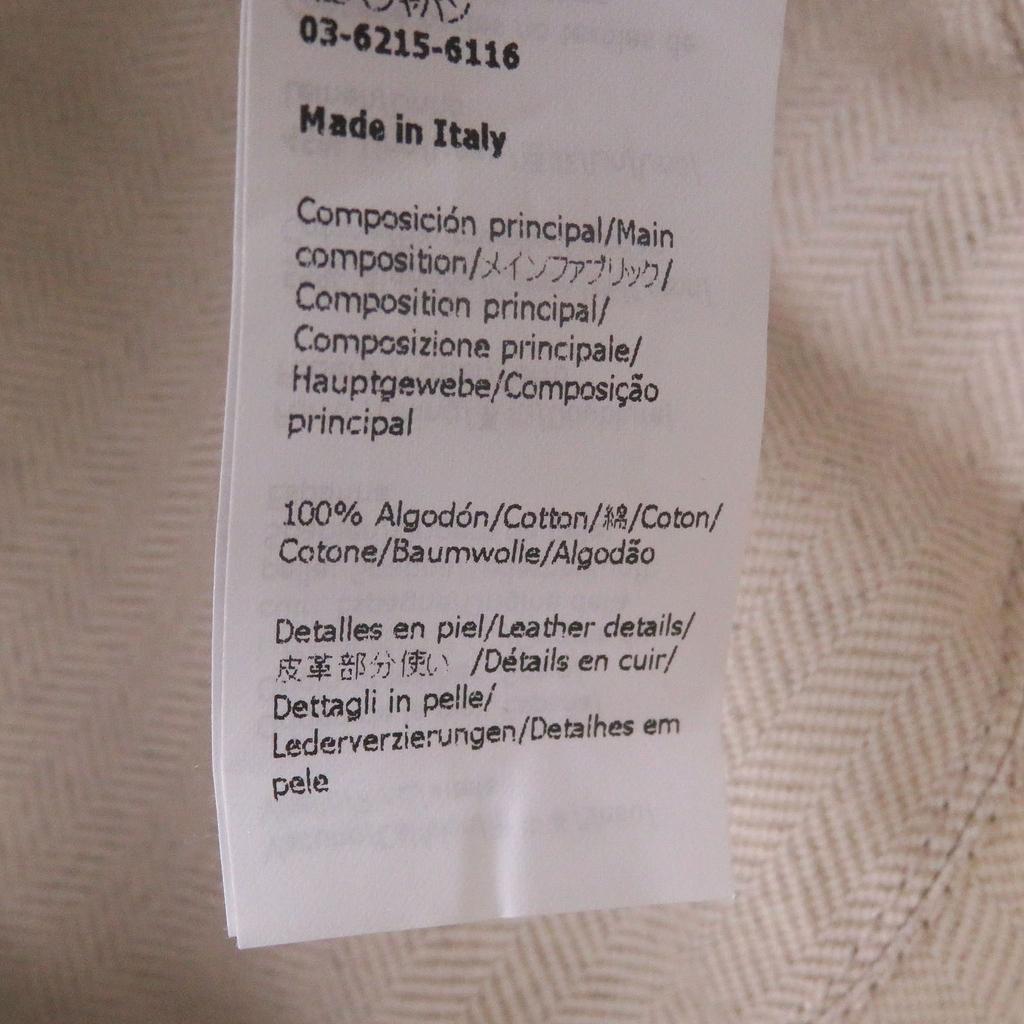 Great LOEWE hat Logo leather patch fringe denim bucket bag Brown cotton mens 57 Used