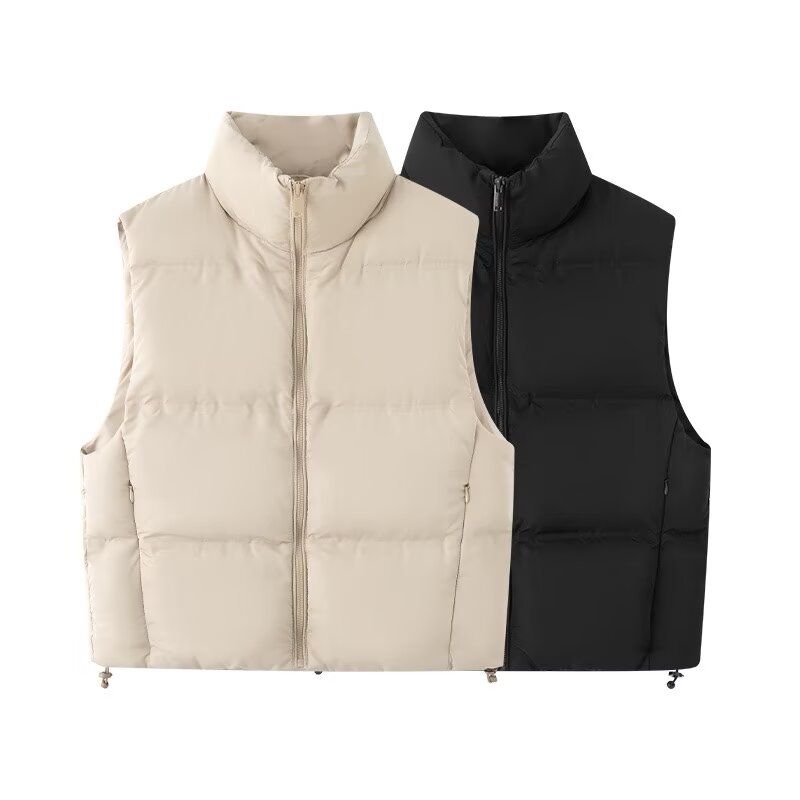 Zbzr Autumn New Women Clothes Western Style Multi-Color Stand Collar Sleeveless Warm Cotton-padded Jacket Vest Vest 3046224